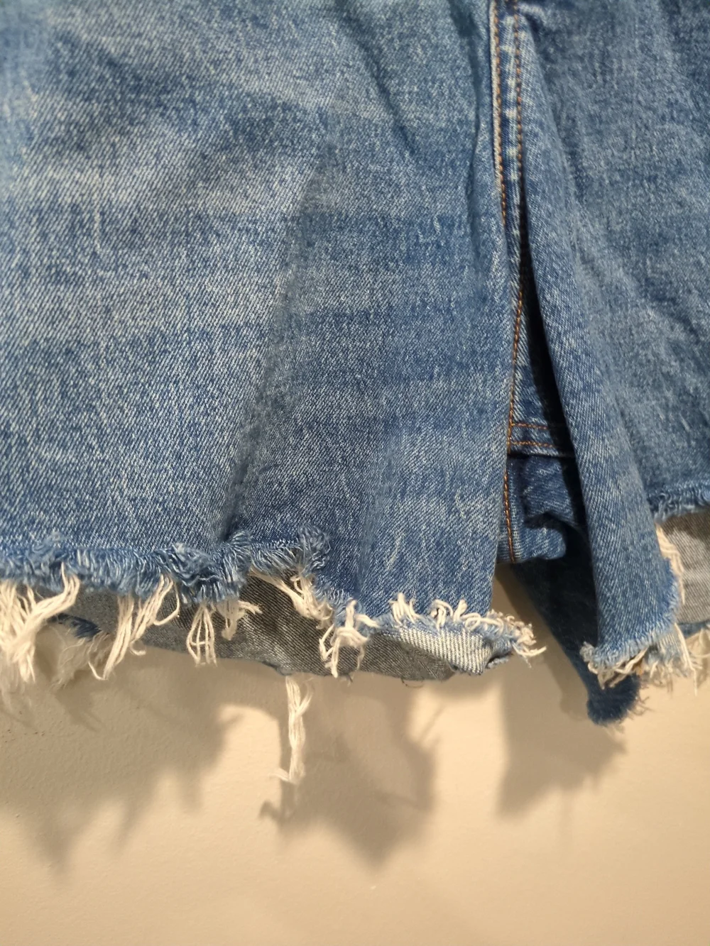 Abercrombie & Fitch The 90's Baggy Distressed Blue Denim Cutoff Shorts